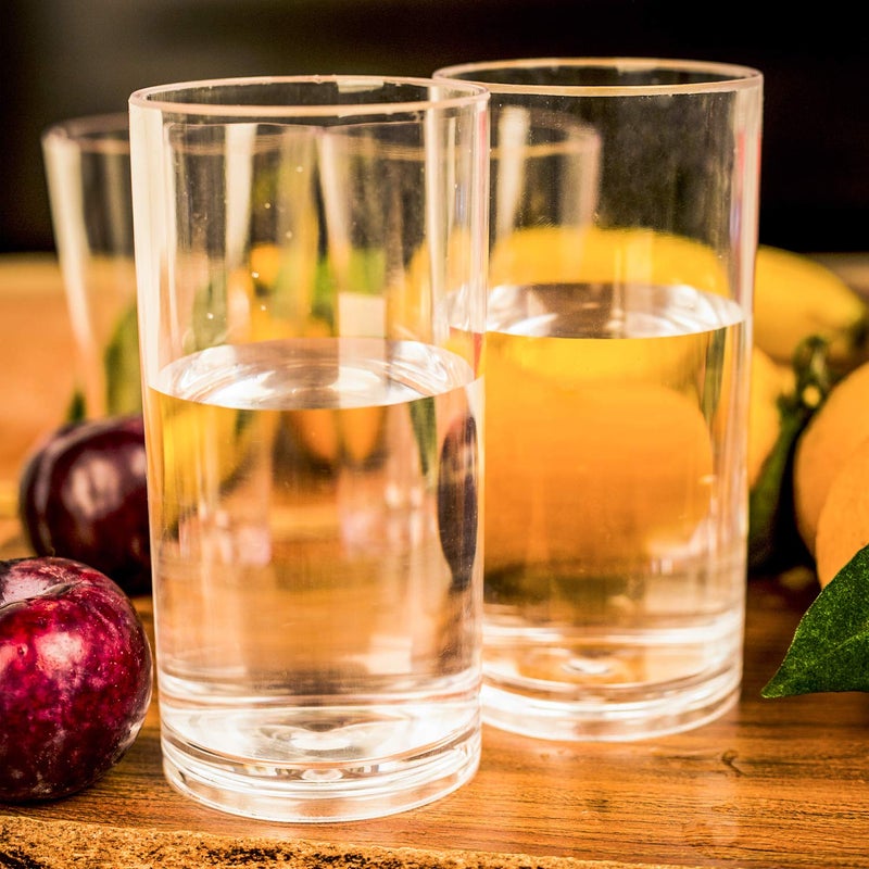 AOYITE 20-ounce Plastic Tumblers Dishwasher-Safe Premium Quality Juice Water Glasses BPA-free Clear Set of 6 Drinking Cups - Image 2